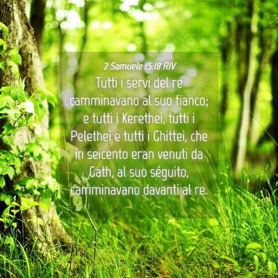 Picture 04 - 2 Samuele 15:18 RIV - Tutti i servi del re camminavano al suo fianco; e - Bible Verse Picture