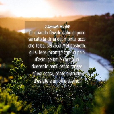 Picture 04 - 2 Samuele 16:1 RIV - Or quando Davide ebbe di poco varcato la cima del - Bible Verse Picture