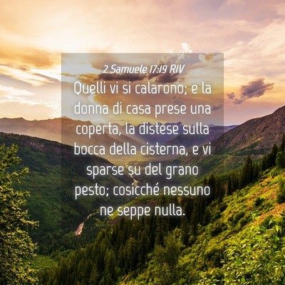 Picture 04 - 2 Samuele 17:19 RIV - Quelli vi si calarono; e la donna di casa prese - Bible Verse Picture