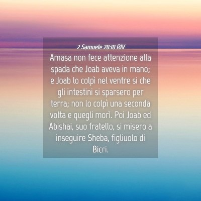 Picture 04 - 2 Samuele 20:10 RIV - Amasa non fece attenzione alla spada che Joab - Bible Verse Picture