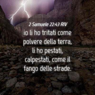 Picture 04 - 2 Samuele 22:43 RIV - io li ho tritati come polvere della terra, li ho - Bible Verse Picture