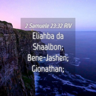Picture 04 - 2 Samuele 23:32 RIV - Eliahba da Shaalbon; Bene-Jashen; - Bible Verse Picture