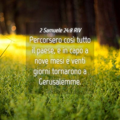 Picture 04 - 2 Samuele 24:8 RIV - Percorsero così tutto il paese, e in capo a nove - Bible Verse Picture