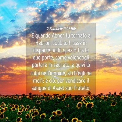 Picture 04 - 2 Samuele 3:27 RIV - E quando Abner fu tornato a Hebron, Joab lo - Bible Verse Picture