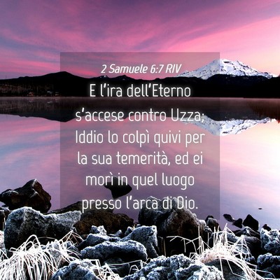 Picture 04 - 2 Samuele 6:7 RIV - E l’ira dell’Eterno s’accese contro Uzza; - Bible Verse Picture