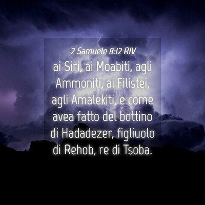 Picture 04 - 2 Samuele 8:12 RIV - ai Siri, ai Moabiti, agli Ammoniti, ai Filistei, - Bible Verse Picture