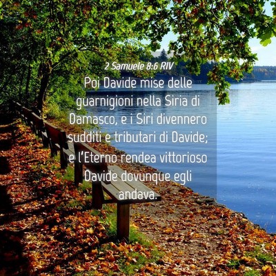 Picture 04 - 2 Samuele 8:6 RIV - Poi Davide mise delle guarnigioni nella Siria di - Bible Verse Picture