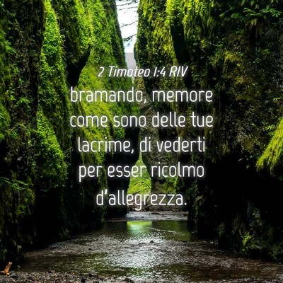 Picture 04 - 2 Timoteo 1:4 RIV - bramando, memore come sono delle tue lacrime, di - Bible Verse Picture