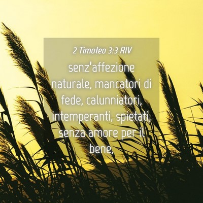 Picture 04 - 2 Timoteo 3:3 RIV - senz’affezione naturale, mancatori di fede, - Bible Verse Picture