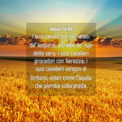 Picture 04 - Abacuc 1:8 RIV - I suoi cavalli son più veloci de’ leopardi, - Bible Verse Picture