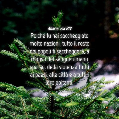 Picture 04 - Abacuc 2:8 RIV - Poiché tu hai saccheggiato molte nazioni, tutto - Bible Verse Picture