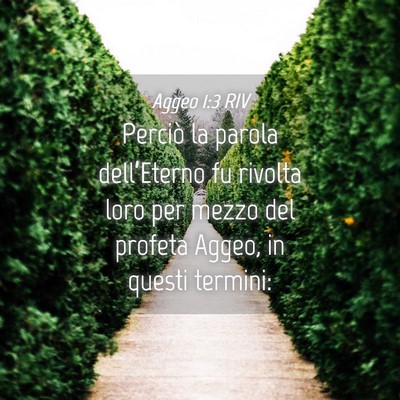 Picture 04 - Aggeo 1:3 RIV - Perciò la parola dell’Eterno fu rivolta loro - Bible Verse Picture