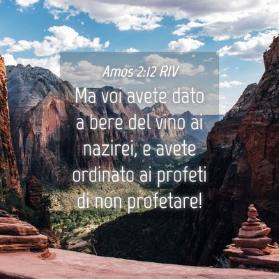 Picture 04 - Amos 2:12 RIV - Ma voi avete dato a bere del vino ai nazirei, e - Bible Verse Picture