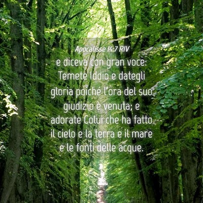Picture 04 - Apocalisse 14:7 RIV - e diceva con gran voce: Temete Iddio e dategli - Bible Verse Picture