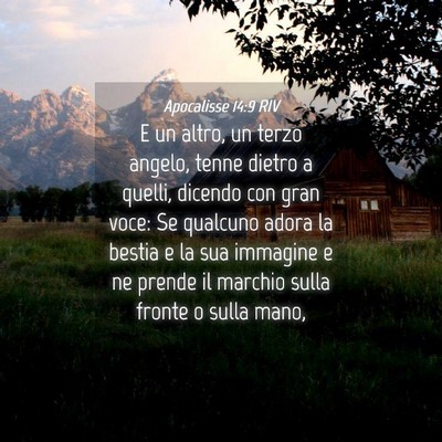 Picture 04 - Apocalisse 14:9 RIV - E un altro, un terzo angelo, tenne dietro a - Bible Verse Picture