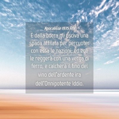 Picture 04 - Apocalisse 19:15 RIV - E dalla bocca gli usciva una spada affilata per - Bible Verse Picture