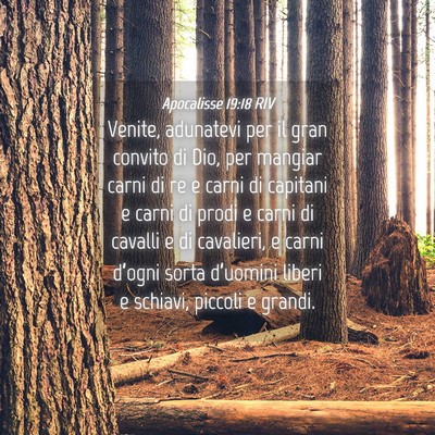 Picture 04 - Apocalisse 19:18 RIV - Venite, adunatevi per il gran convito di Dio, per - Bible Verse Picture