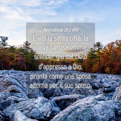 Picture 04 - Apocalisse 21:2 RIV - E vidi la santa città, la nuova Gerusalemme, - Bible Verse Picture