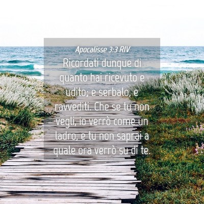 Picture 04 - Apocalisse 3:3 RIV - Ricordati dunque di quanto hai ricevuto e udito; - Bible Verse Picture