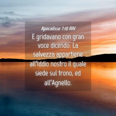 Picture 04 - Apocalisse 7:10 RIV - E gridavano con gran voce dicendo: La salvezza - Bible Verse Picture