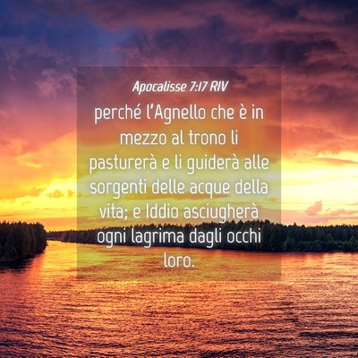 Picture 04 - Apocalisse 7:17 RIV - perché l’Agnello che è in mezzo al trono li - Bible Verse Picture
