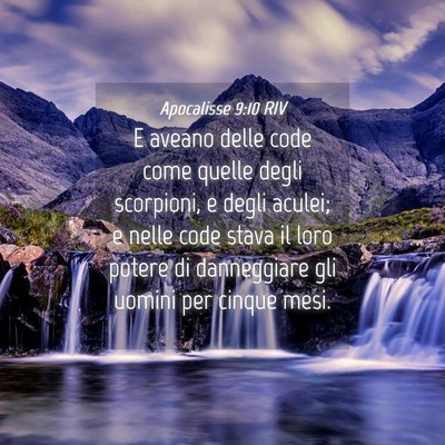 Picture 04 - Apocalisse 9:10 RIV - E aveano delle code come quelle degli scorpioni, - Bible Verse Picture