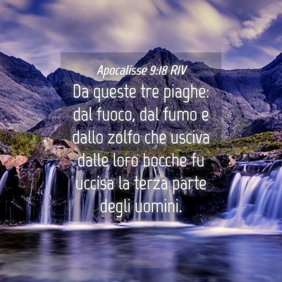 Picture 04 - Apocalisse 9:18 RIV - Da queste tre piaghe: dal fuoco, dal fumo e dallo - Bible Verse Picture