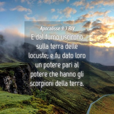 Picture 04 - Apocalisse 9:3 RIV - E dal fumo uscirono sulla terra delle locuste; e - Bible Verse Picture