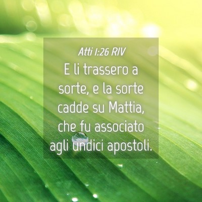 Picture 04 - Atti 1:26 RIV - E li trassero a sorte, e la sorte cadde su - Bible Verse Picture