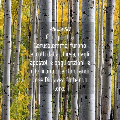 Picture 04 - Atti 15:4 RIV - Poi, giunti a Gerusalemme, furono accolti dalla - Bible Verse Picture