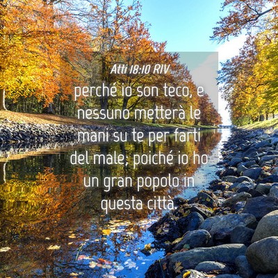 Picture 04 - Atti 18:10 RIV - perché io son teco, e nessuno metterà le mani - Bible Verse Picture