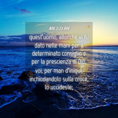 Picture 04 - Atti 2:23 RIV - quest’uomo, allorché vi fu dato nelle mani per - Bible Verse Picture