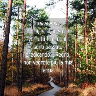 Picture 04 - Atti 20:25 RIV - Ed ora, ecco, io so che voi tutti fra i quali - Bible Verse Picture