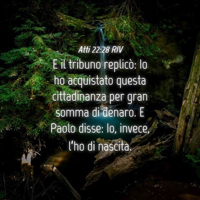 Picture 04 - Atti 22:28 RIV - E il tribuno replicò: Io ho acquistato questa - Bible Verse Picture