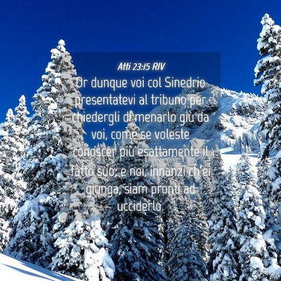 Picture 04 - Atti 23:15 RIV - Or dunque voi col Sinedrio presentatevi al - Bible Verse Picture