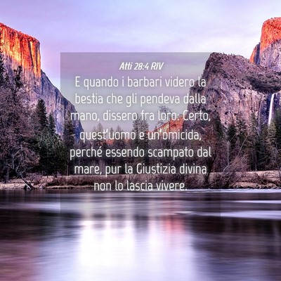 Picture 04 - Atti 28:4 RIV - E quando i barbari videro la bestia che gli - Bible Verse Picture