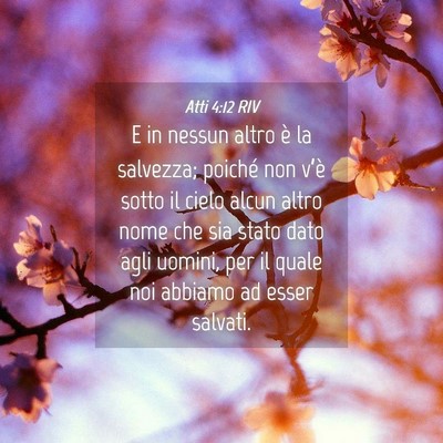 Picture 04 - Atti 4:12 RIV - E in nessun altro è la salvezza; poiché non - Bible Verse Picture