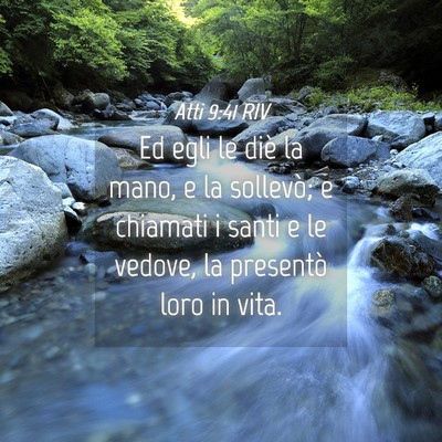 Picture 04 - Atti 9:41 RIV - Ed egli le diè la mano, e la sollevò; e - Bible Verse Picture