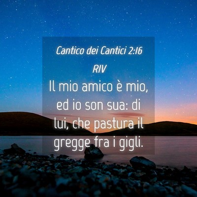 Picture 04 - Cantico dei Cantici 2:16 RIV - Il mio amico è mio, ed io son sua: di lui, che - Bible Verse Picture