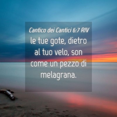 Picture 04 - Cantico dei Cantici 6:7 RIV - le tue gote, dietro al tuo velo, son come un - Bible Verse Picture