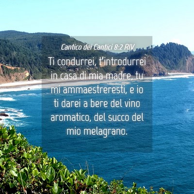 Picture 04 - Cantico dei Cantici 8:2 RIV - Ti condurrei, t’introdurrei in casa di mia - Bible Verse Picture
