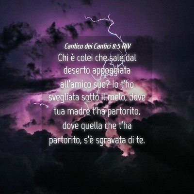 Picture 04 - Cantico dei Cantici 8:5 RIV - Chi è colei che sale dal deserto appoggiata - Bible Verse Picture