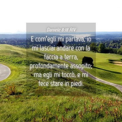 Picture 04 - Daniele 8:18 RIV - E com’egli mi parlava, io mi lasciai andare con - Bible Verse Picture