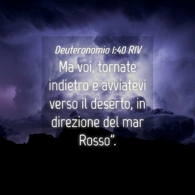 Picture 04 - Deuteronomio 1:40 RIV - Ma voi, tornate indietro e avviatevi verso il - Bible Verse Picture