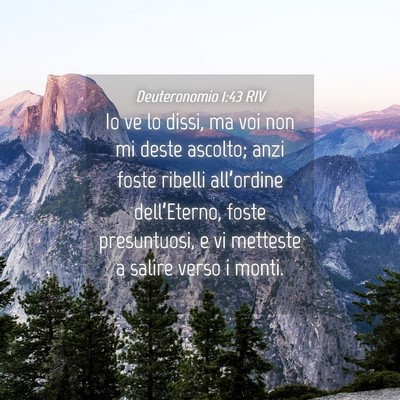 Picture 04 - Deuteronomio 1:43 RIV - Io ve lo dissi, ma voi non mi deste ascolto; anzi - Bible Verse Picture