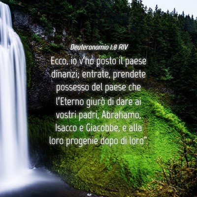 Picture 04 - Deuteronomio 1:8 RIV - Ecco, io v’ho posto il paese dinanzi; entrate, - Bible Verse Picture