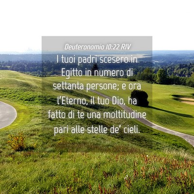 Picture 04 - Deuteronomio 10:22 RIV - I tuoi padri scesero in Egitto in numero di - Bible Verse Picture