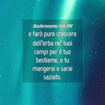 Picture 04 - Deuteronomio 11:15 RIV - e farò pure crescere dell’erba ne’ tuoi - Bible Verse Picture