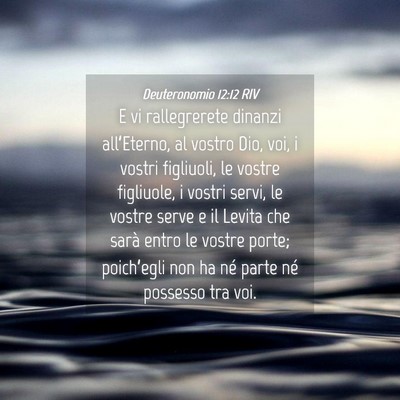 Picture 04 - Deuteronomio 12:12 RIV - E vi rallegrerete dinanzi all’Eterno, al vostro - Bible Verse Picture