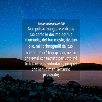 Picture 04 - Deuteronomio 12:17 RIV - Non potrai mangiare entro le tue porte le decime - Bible Verse Picture